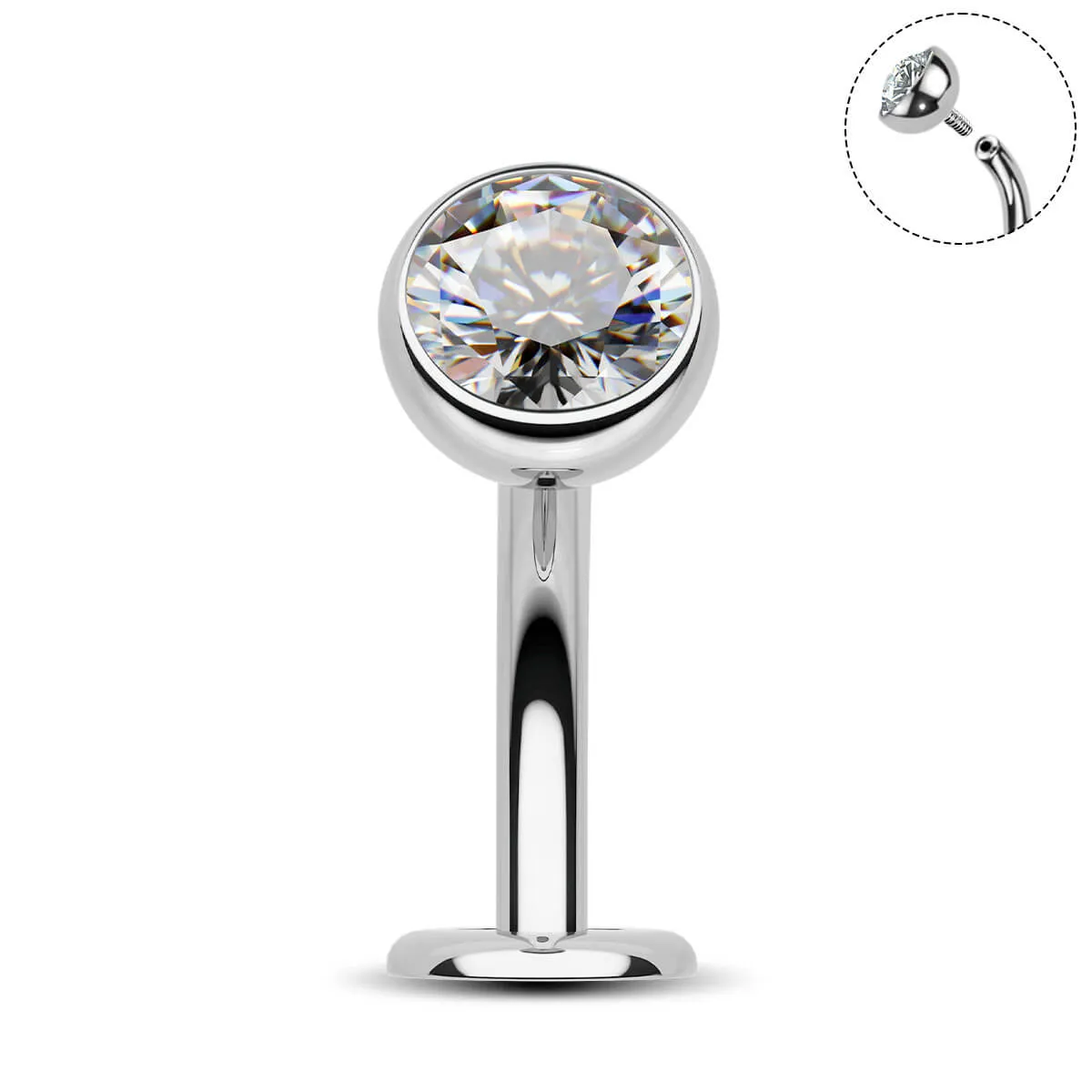 14G Titanium Internally Threaded Floating Belly Button Ring