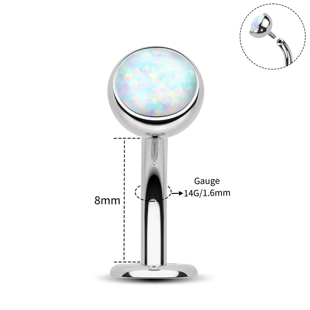 14G Titanium Internally Threaded Floating Belly Button Ring