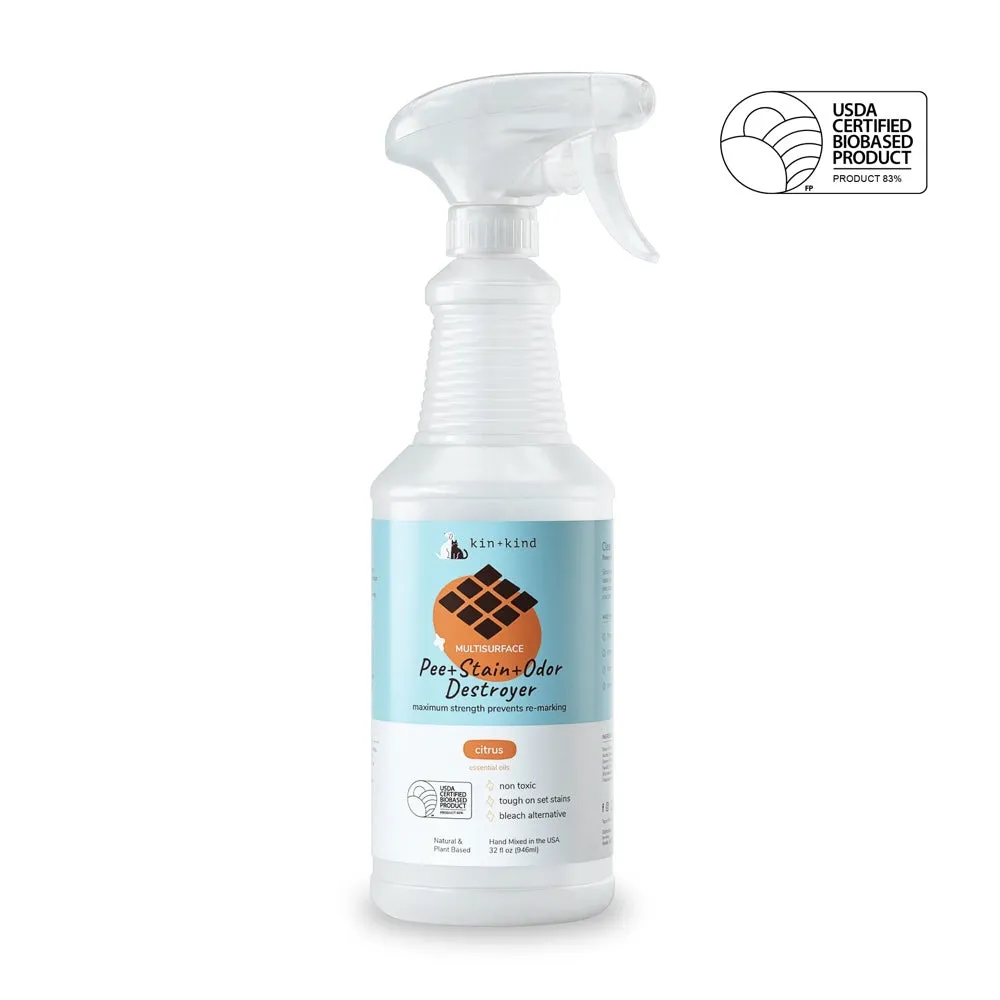 $2 OFF: Kin Kind Pee Stain Odor Destroyer 32oz (Multi-Surface) - Citrus
