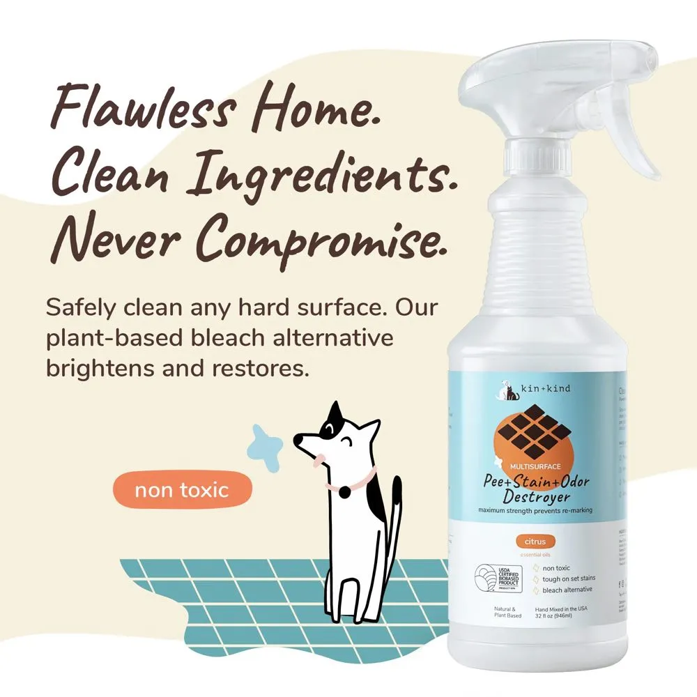 $2 OFF: Kin Kind Pee Stain Odor Destroyer 32oz (Multi-Surface) - Citrus