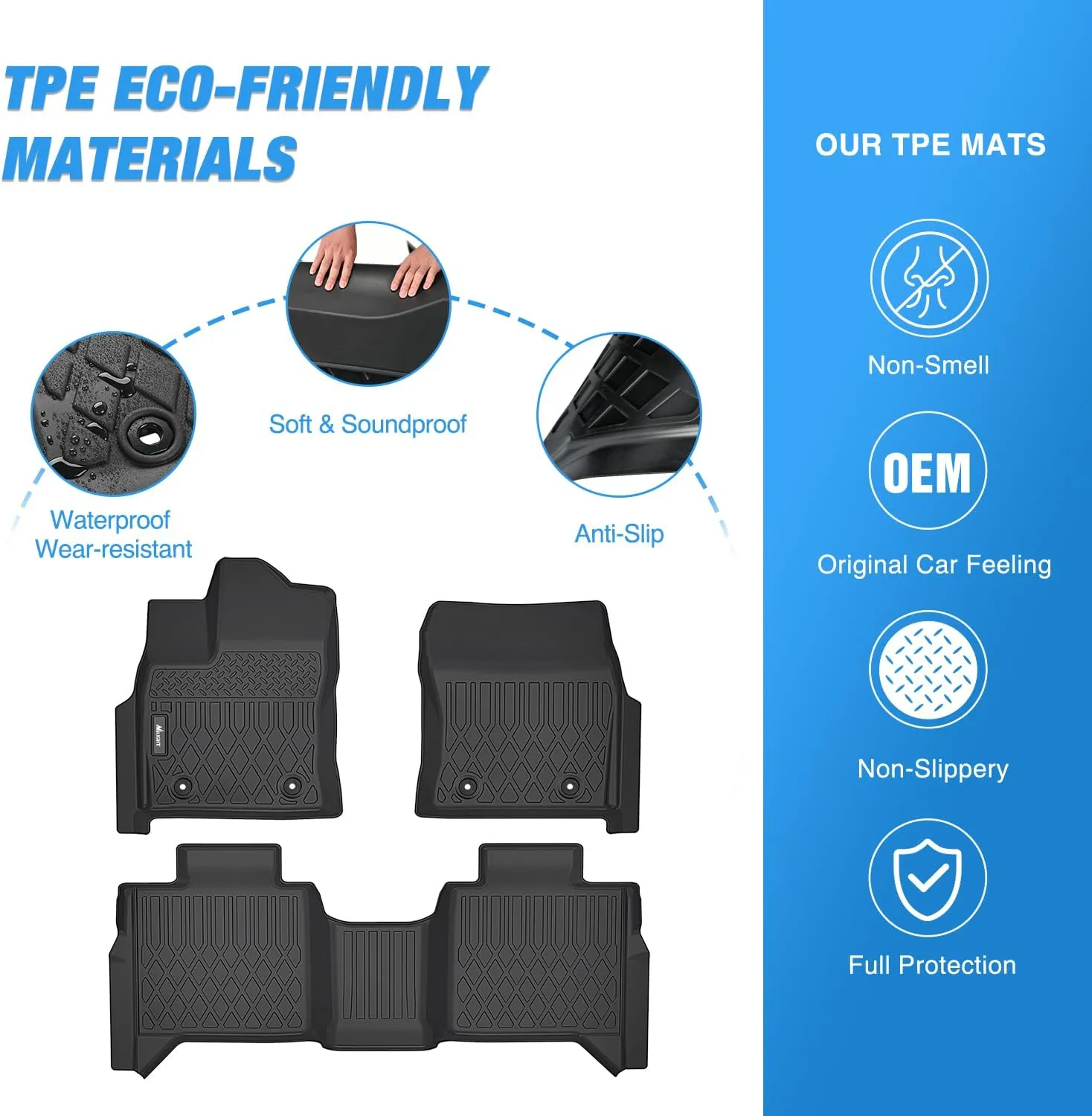 2022-2025 Toyota Tundra CrewMax Cab TPE Floor Mats
