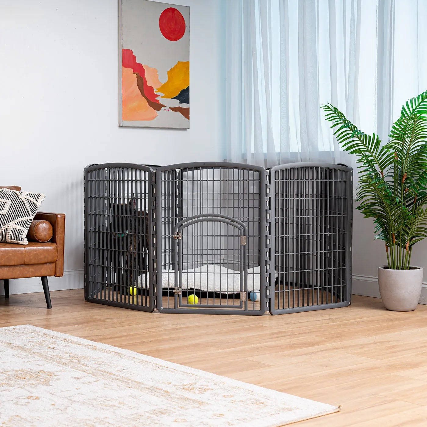 34" Exercise 8-Panel Pet Playpen with Door