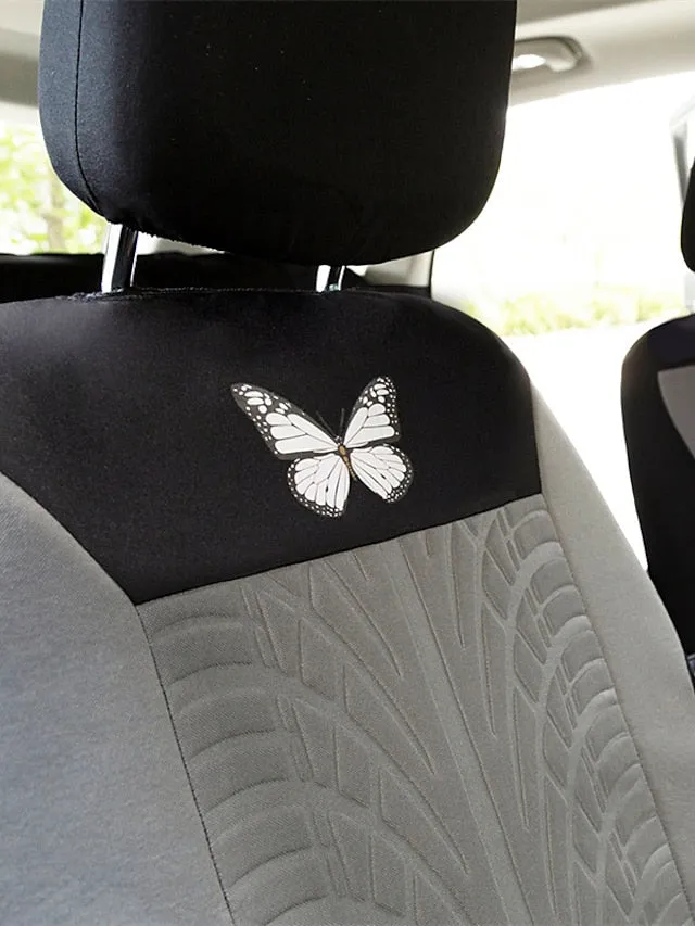 5 Seats Car Seat Cover Full Set Fully Surrounded Car Seat Cover  Car Interior Washable Breathable Comfortable Butterfly Pattern Embroidery Car Seat Cover
