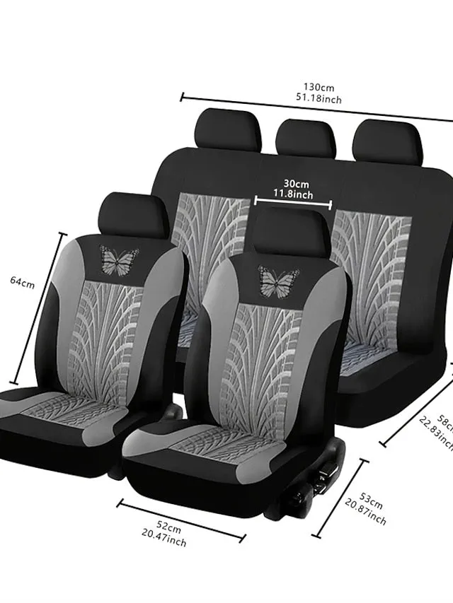 5 Seats Car Seat Cover Full Set Fully Surrounded Car Seat Cover  Car Interior Washable Breathable Comfortable Butterfly Pattern Embroidery Car Seat Cover