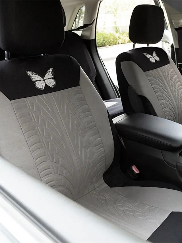 5 Seats Car Seat Cover Full Set Fully Surrounded Car Seat Cover  Car Interior Washable Breathable Comfortable Butterfly Pattern Embroidery Car Seat Cover