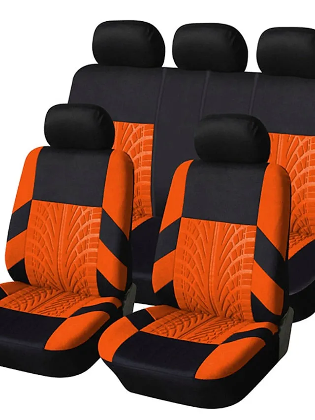 5 Seats Car Seat Cover Fully Surrounded StarFire Cloth Car Seat Cover 95% Universal Car Interior Washable Breathable Comfortable Car Seat Cover Black Gray Red Beige Blue Orange