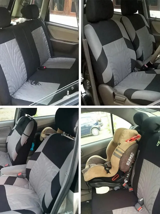 5 Seats Car Seat Cover Fully Surrounded StarFire Cloth Car Seat Cover 95% Universal Car Interior Washable Breathable Comfortable Car Seat Cover Black Gray Red Beige Blue Orange
