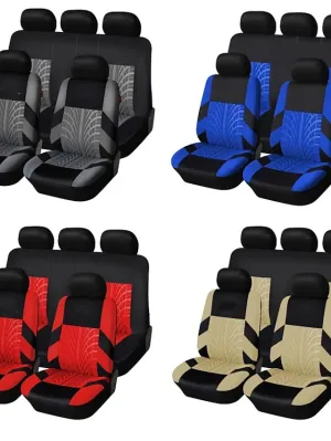 5 Seats Car Seat Cover Fully Surrounded StarFire Cloth Car Seat Cover 95% Universal Car Interior Washable Breathable Comfortable Car Seat Cover Black Gray Red Beige Blue Orange