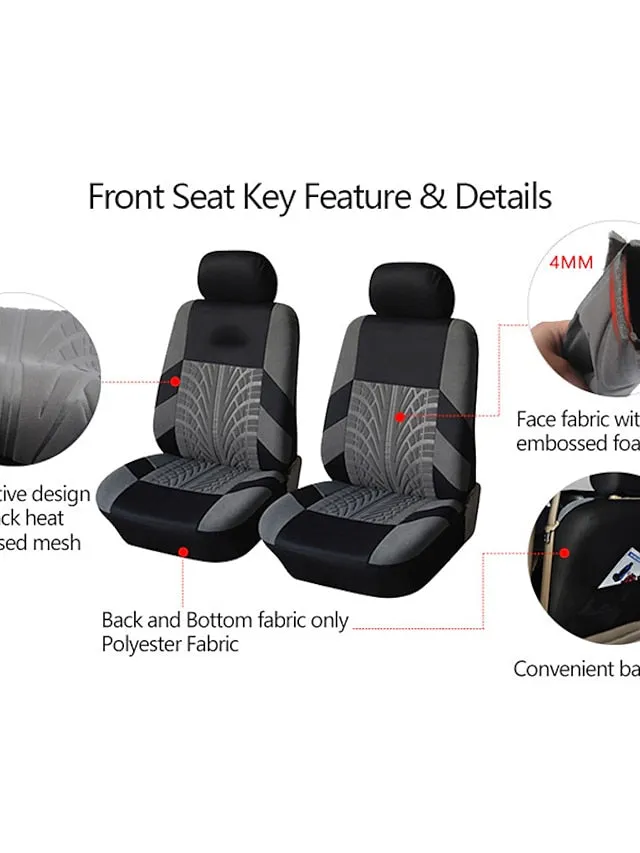 5 Seats Car Seat Cover Fully Surrounded StarFire Cloth Car Seat Cover 95% Universal Car Interior Washable Breathable Comfortable Car Seat Cover Black Gray Red Beige Blue Orange
