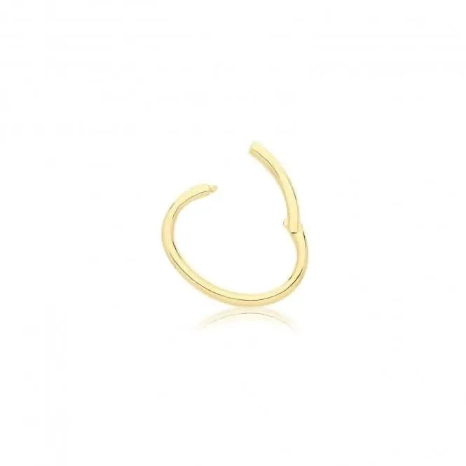 9ct Yellow Gold Seamless Oval Clicker Earring ES2014