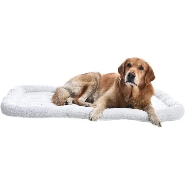 Amazon Basics Faux Sherpa Padded Bolster Pet Bed