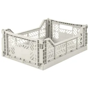 Aykasa - Medium Folding Storage Crate: Light Grey