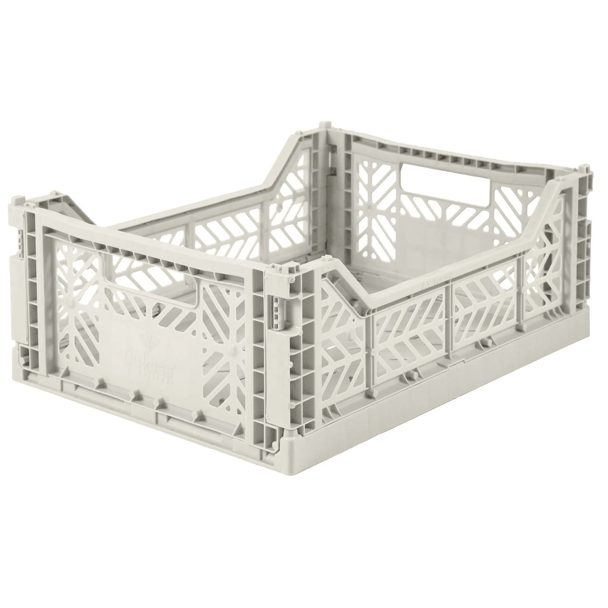 Aykasa - Medium Folding Storage Crate: Light Grey