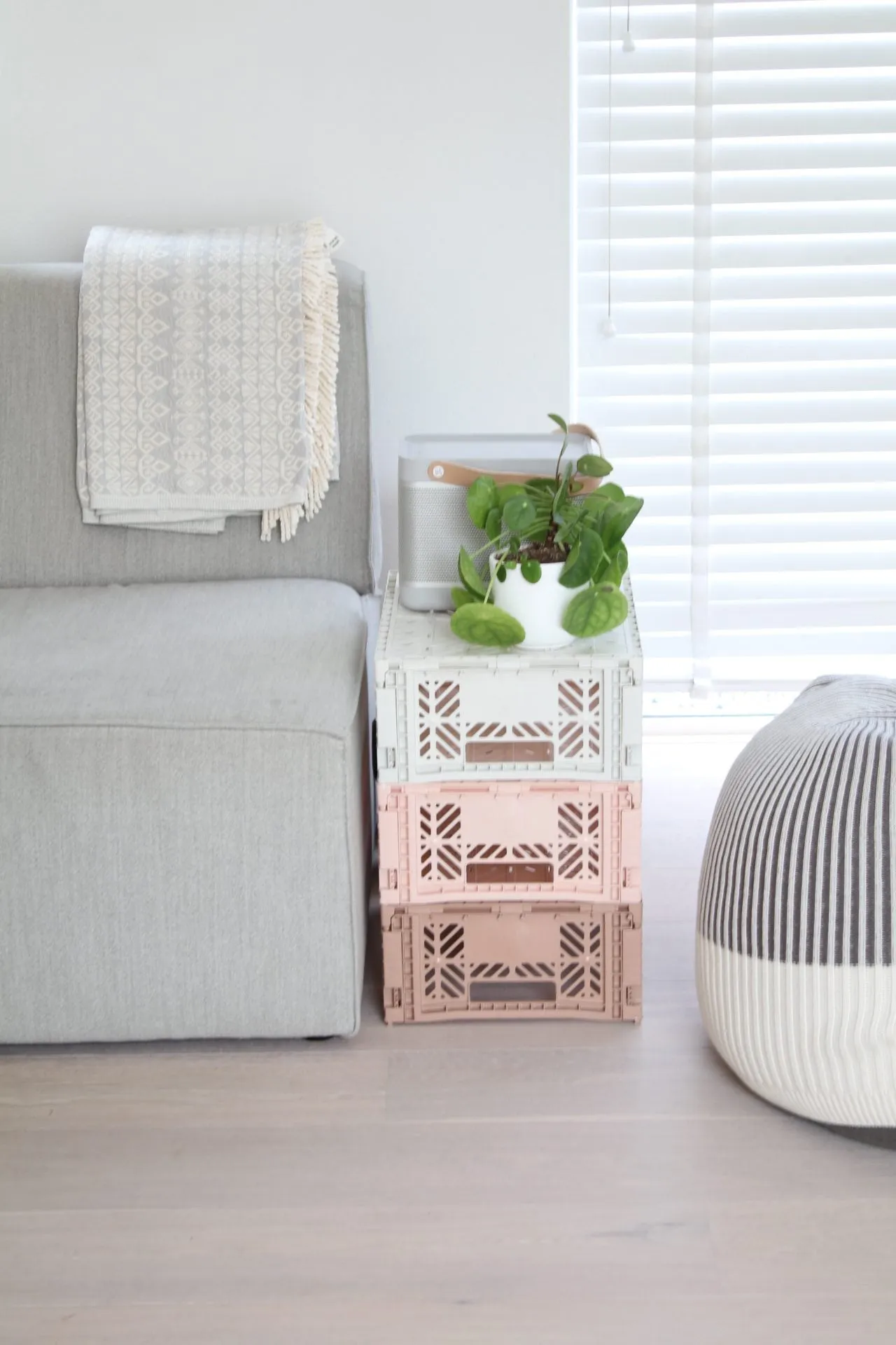 Aykasa - Medium Folding Storage Crate: Warm Taupe