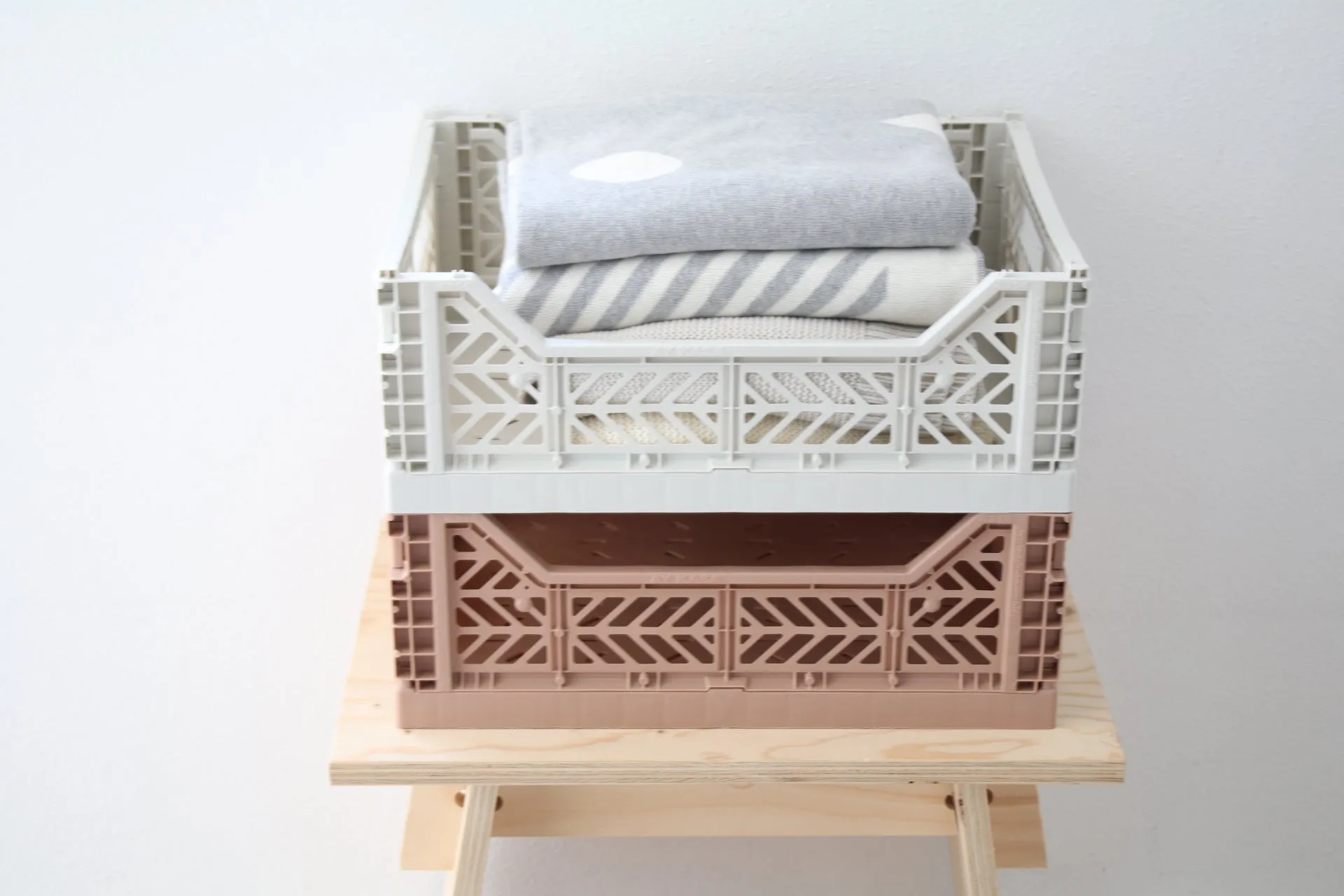 Aykasa - Medium Folding Storage Crate: Warm Taupe