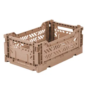 Aykasa - Small Folding Storage Crate: Warm Taupe