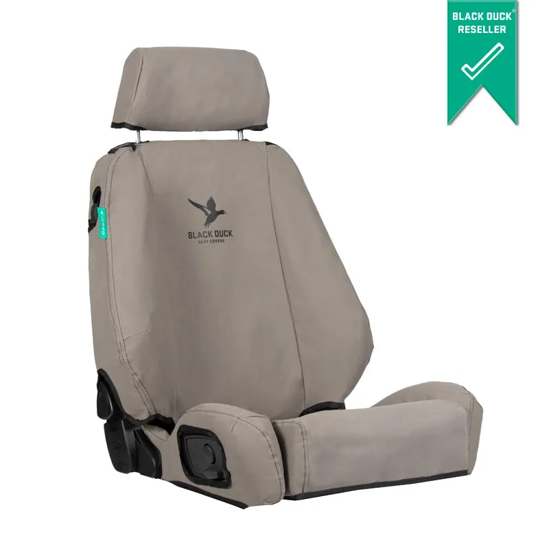 Black Duck Canvas Seat Covers Suits Scheel-Mann Touring All Years Grey