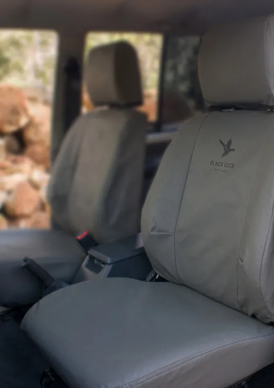 Black Duck Canvas Seat Covers Suits Scheel-Mann Touring All Years Grey