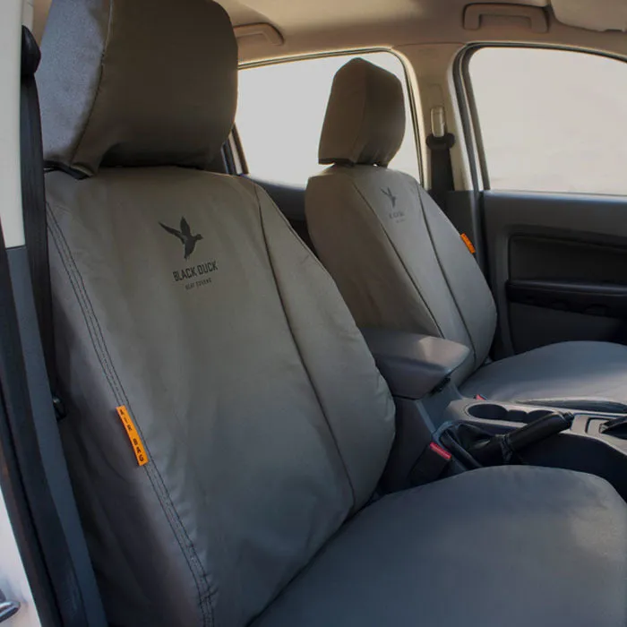 Black Duck Canvas Seat Covers Suits Scheel-Mann Touring All Years Grey