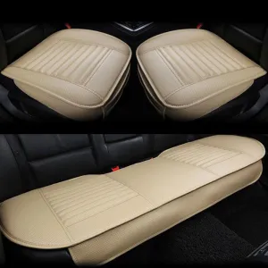 Car Seat Protector Pads Thick Leather Auto Cushion Covers Beige
