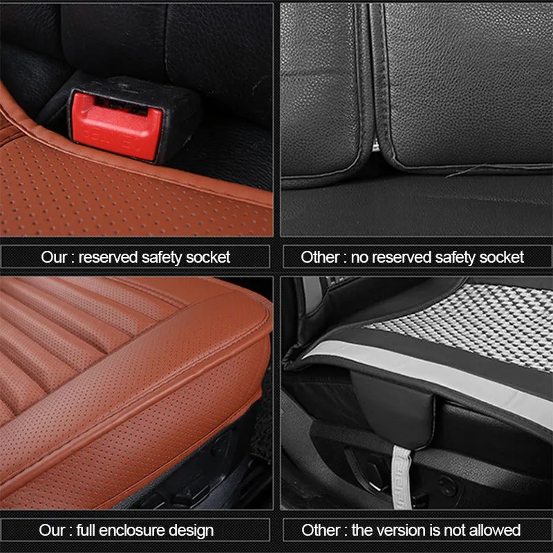 Car Seat Protector Pads Thick Leather Auto Cushion Covers Beige