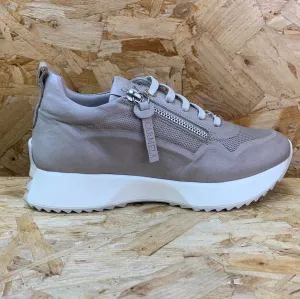 Carmela Womens Leather Fashion Trainers - Ice Grey