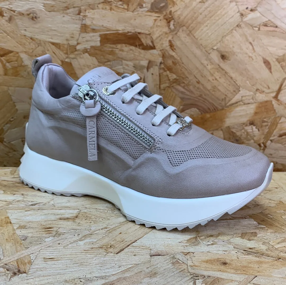 Carmela Womens Leather Fashion Trainers - Ice Grey