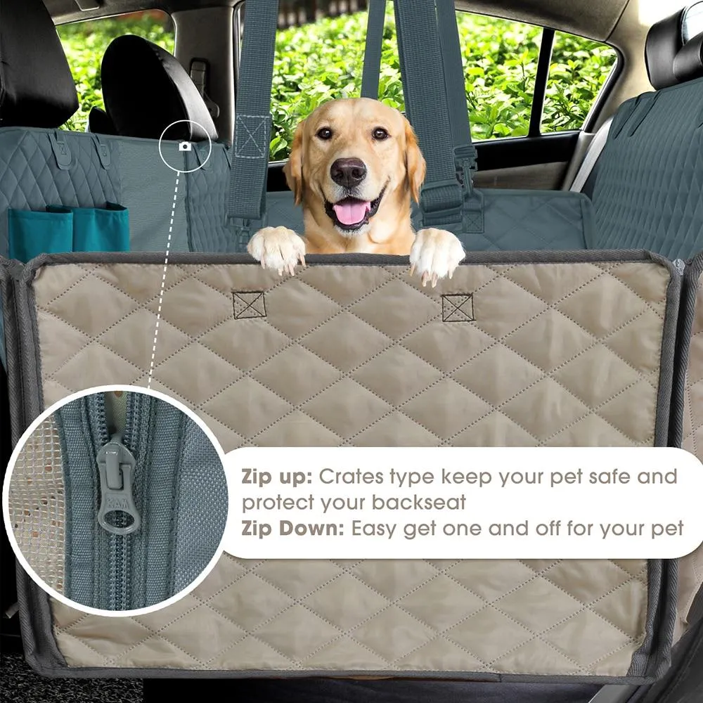 Dog Car Hammock with Mesh Window - 100% Waterproof - Anti-slip