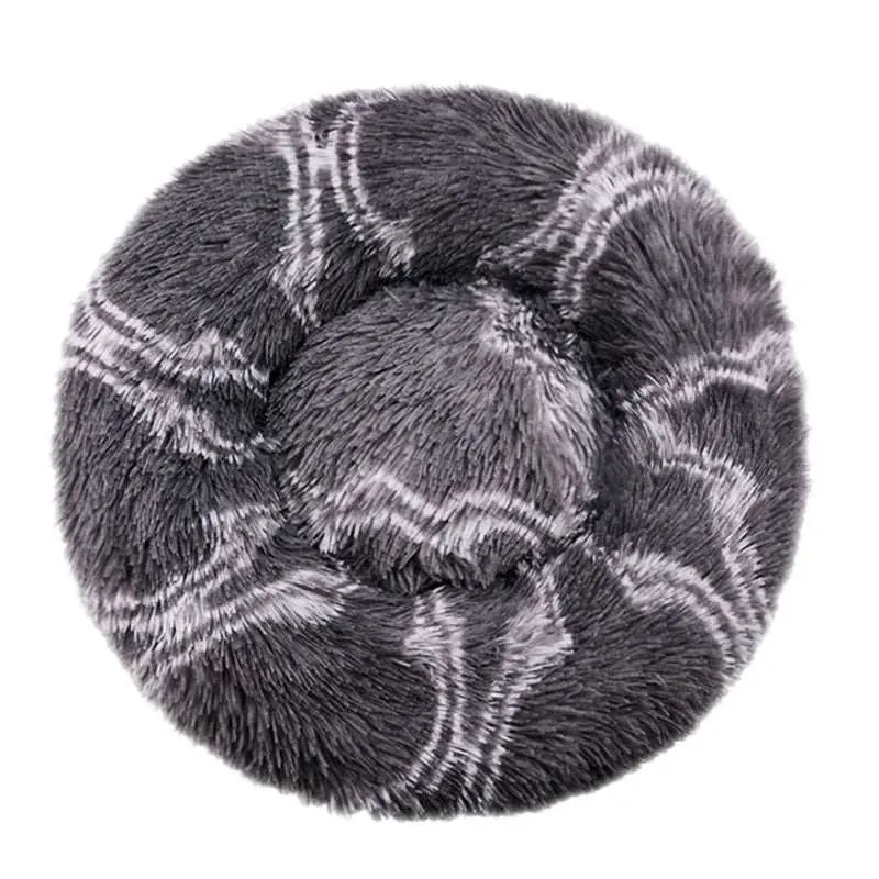 Fluffy Round Pet Bed – Super Soft Plush Nest for Dogs and Cats (50-70cm)