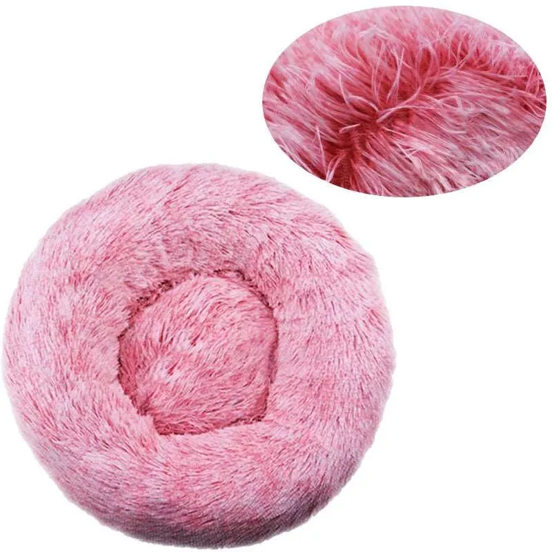 Fluffy Round Pet Bed – Super Soft Plush Nest for Dogs and Cats (50-70cm)