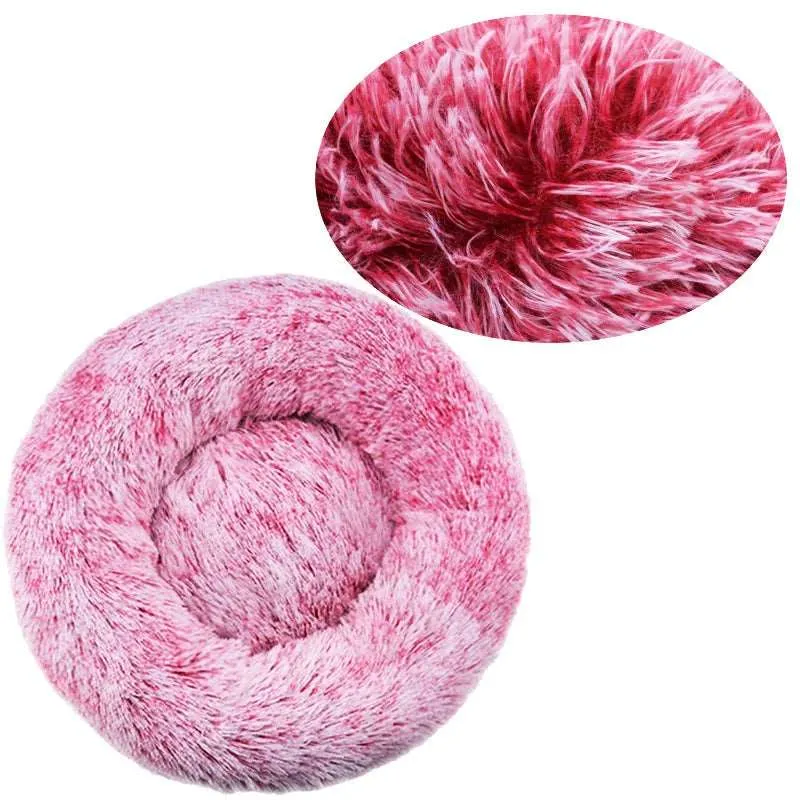 Fluffy Round Pet Bed – Super Soft Plush Nest for Dogs and Cats (50-70cm)