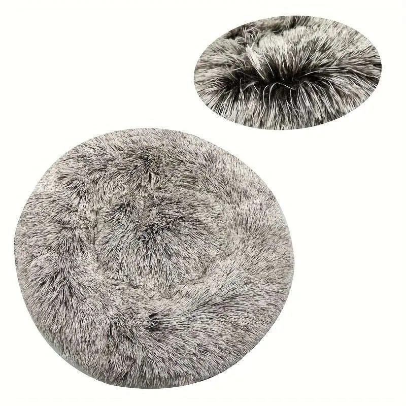 Fluffy Round Pet Bed – Super Soft Plush Nest for Dogs and Cats (50-70cm)