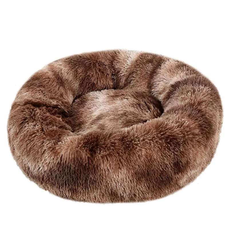 Fluffy Round Pet Bed – Super Soft Plush Nest for Dogs and Cats (50-70cm)