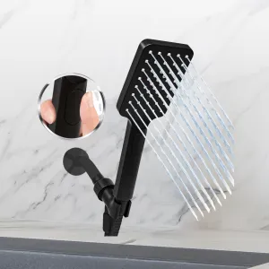 [FREE] Metpure High-Pressure Handheld Shower Head with Easy Clicker for Multiple Sprays. Low Profile Lightweight Rectangular Shower Head. Stainless Steel Hose & Adjustable Mount Holder. Matte Black Finish