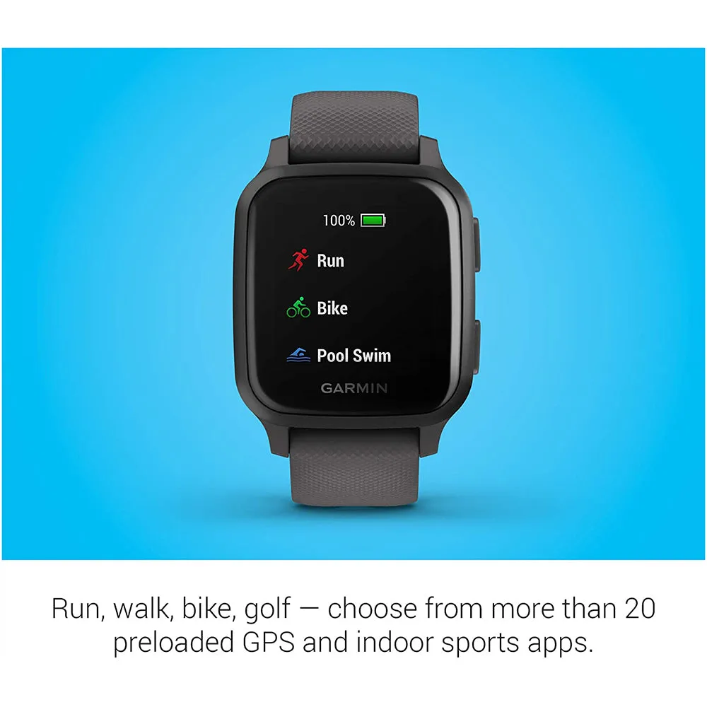 Garmin  Venu Sq Shadow Gray Silicone Band Digital Dial GPS Smartwatch - 010-02427-00