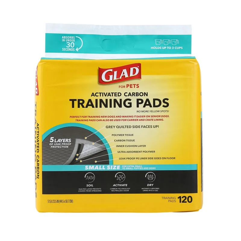 GLAD for Pets Small Carbon Activated Training Pads - 17.5" x 23.5"