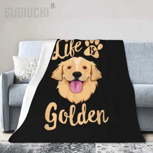 Golden Retriever Dog Fleece Blanket