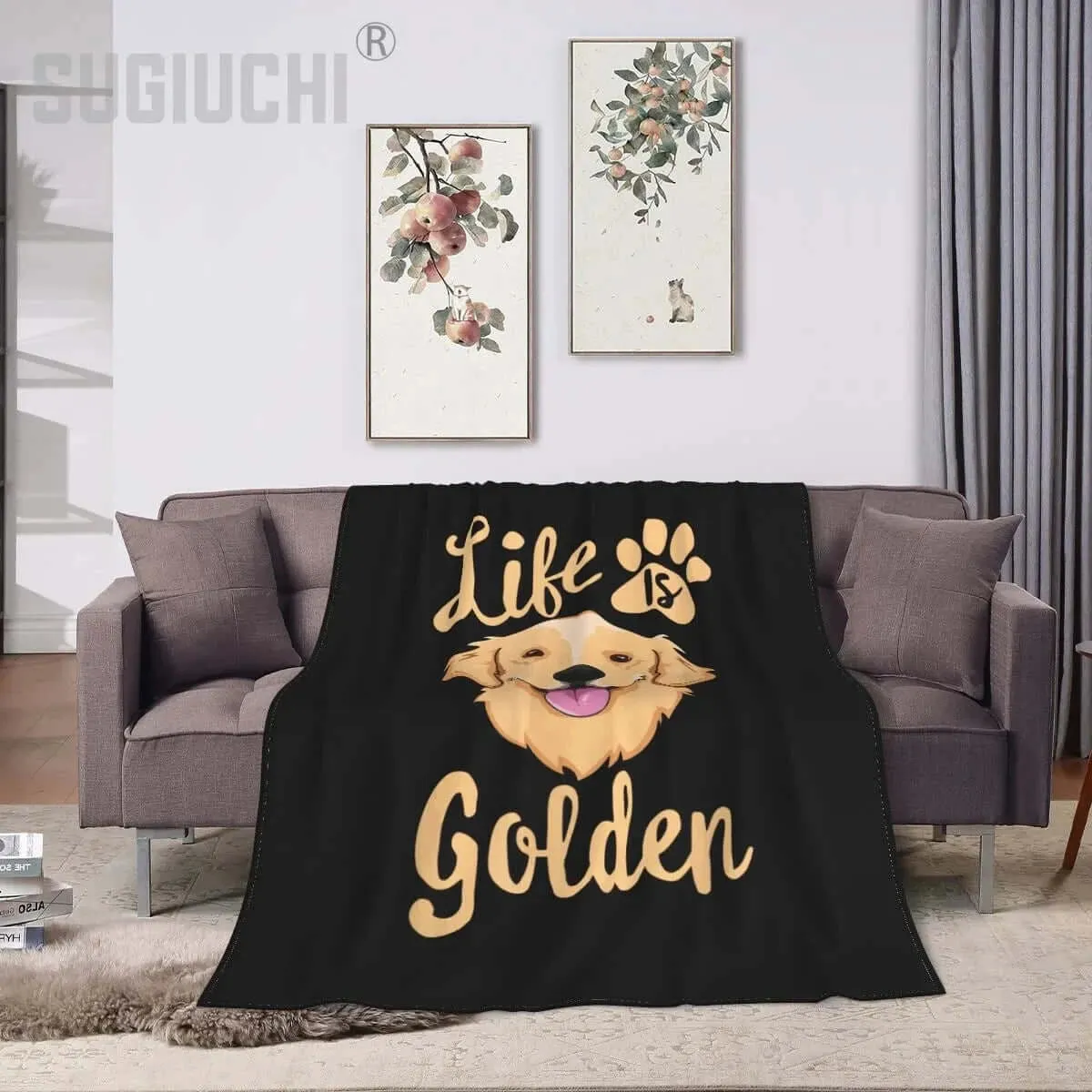 Golden Retriever Dog Fleece Blanket