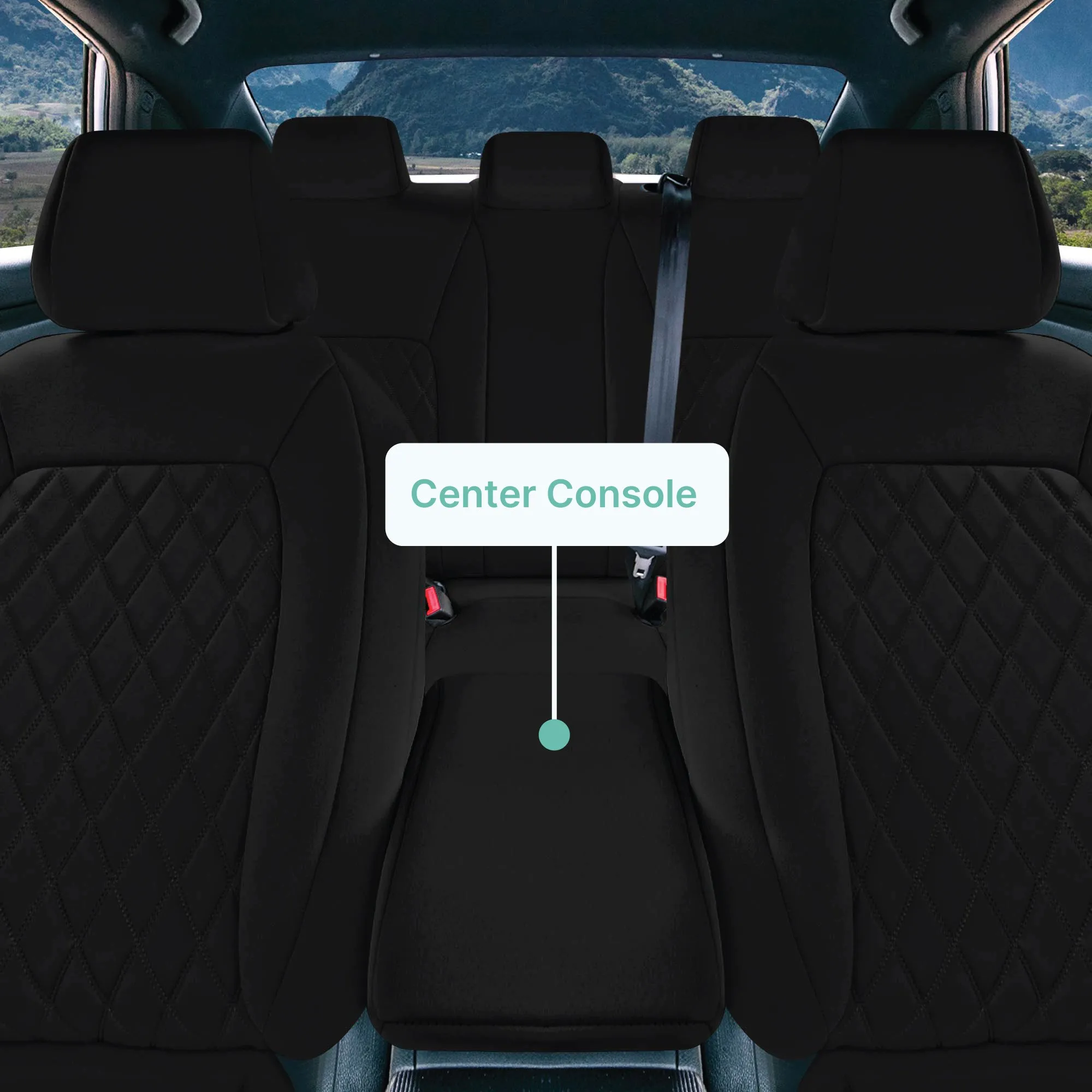 Honda Civic 2016 - 2025 Sedan Full Set Seat Covers (Solid Rear) - Black Ultraflex Neoprene