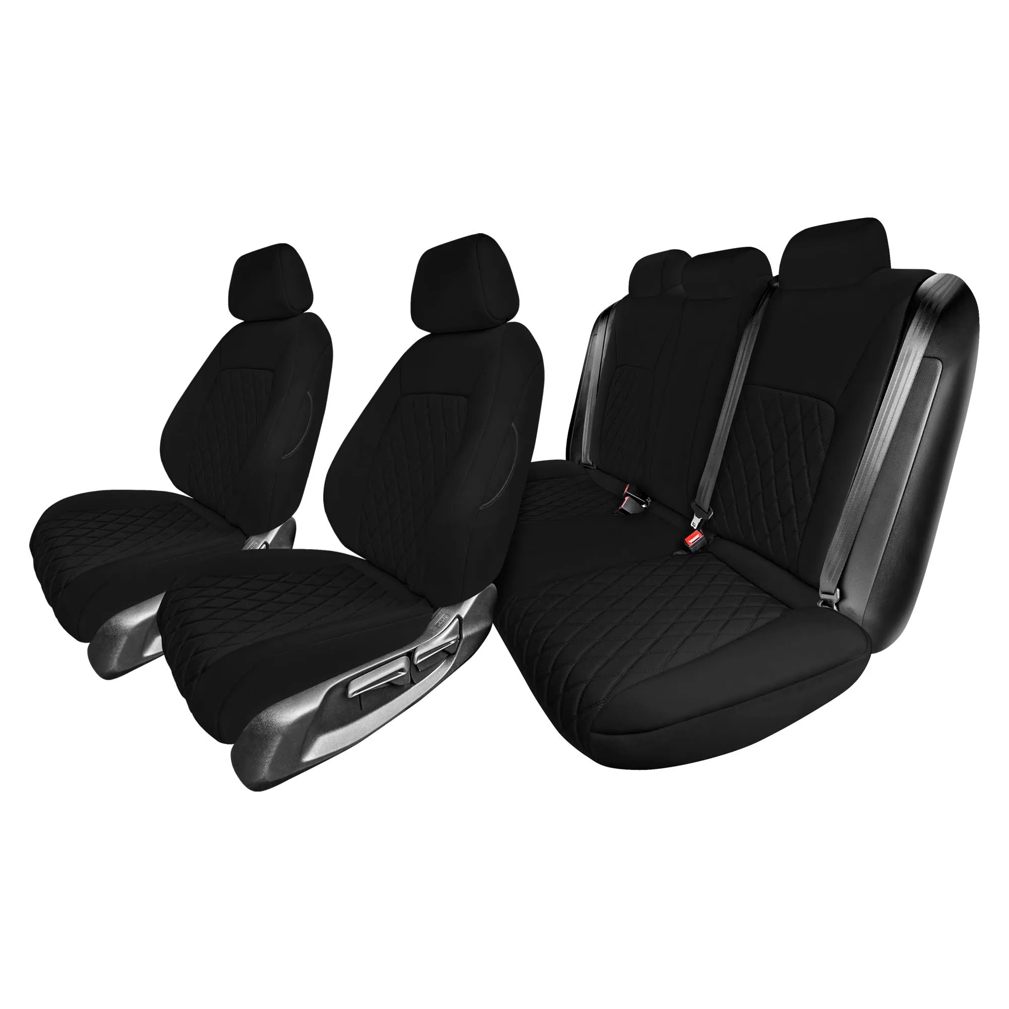 Honda Civic 2016 - 2025 Sedan Full Set Seat Covers (Solid Rear) - Black Ultraflex Neoprene