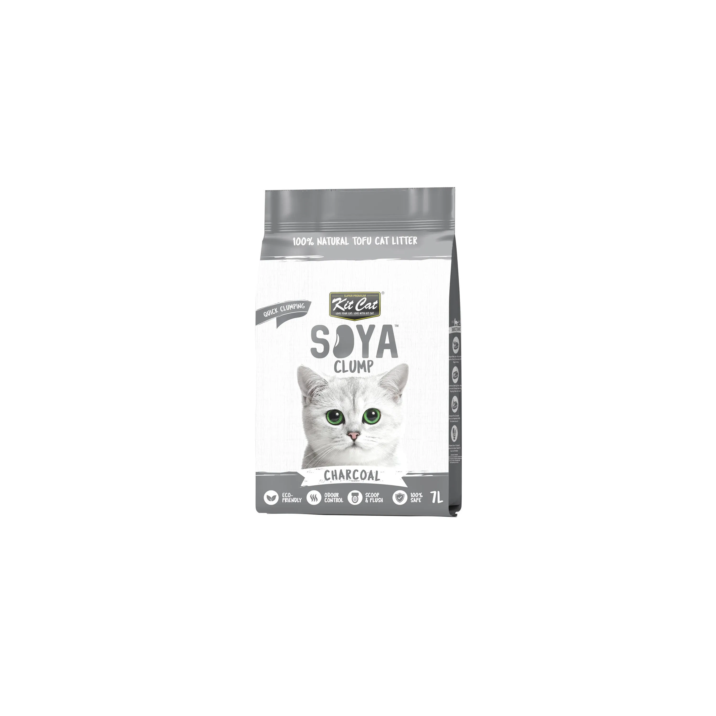Kit Cat Soya Clump Charcoal Cat Litter 7L^^^
