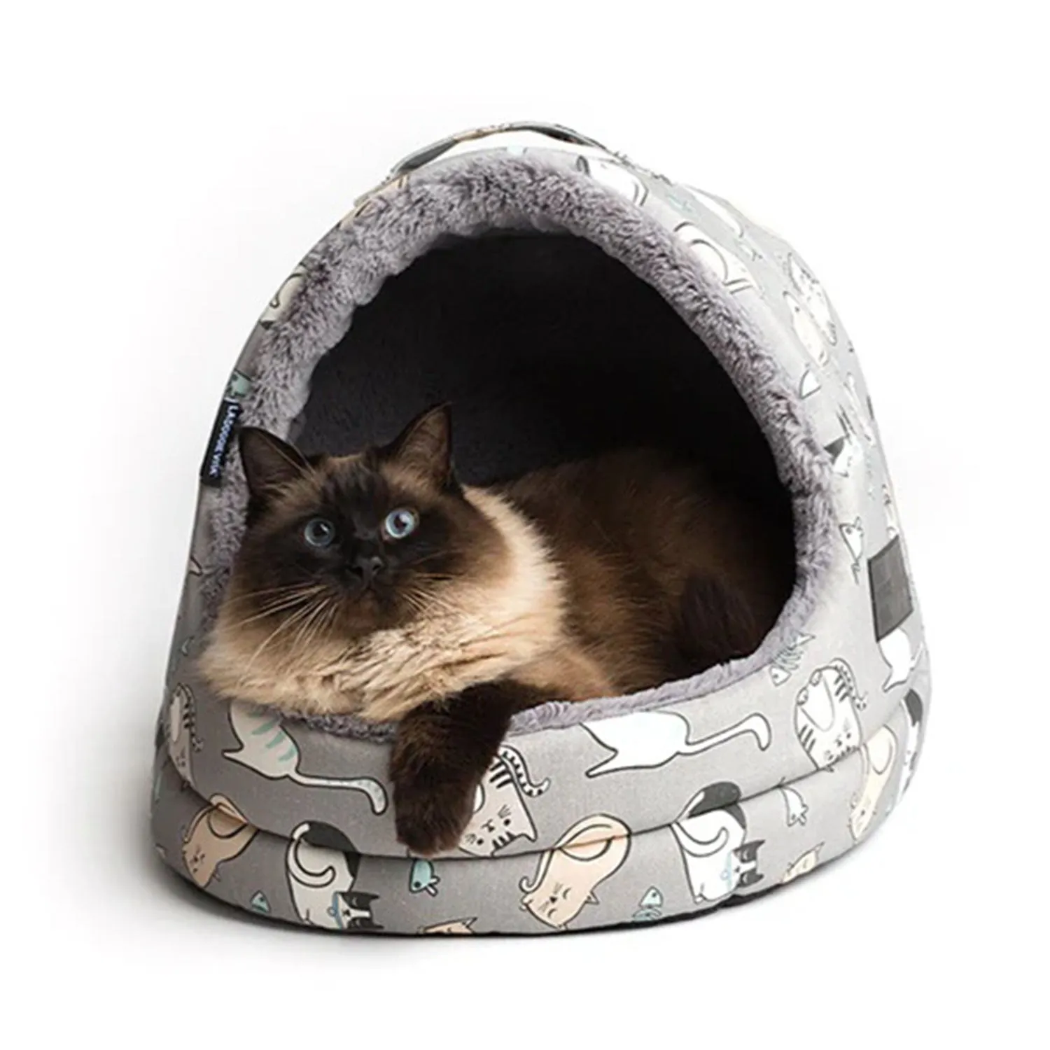 La Doggie Vita Kitten Around Hooded Cat House Igloo