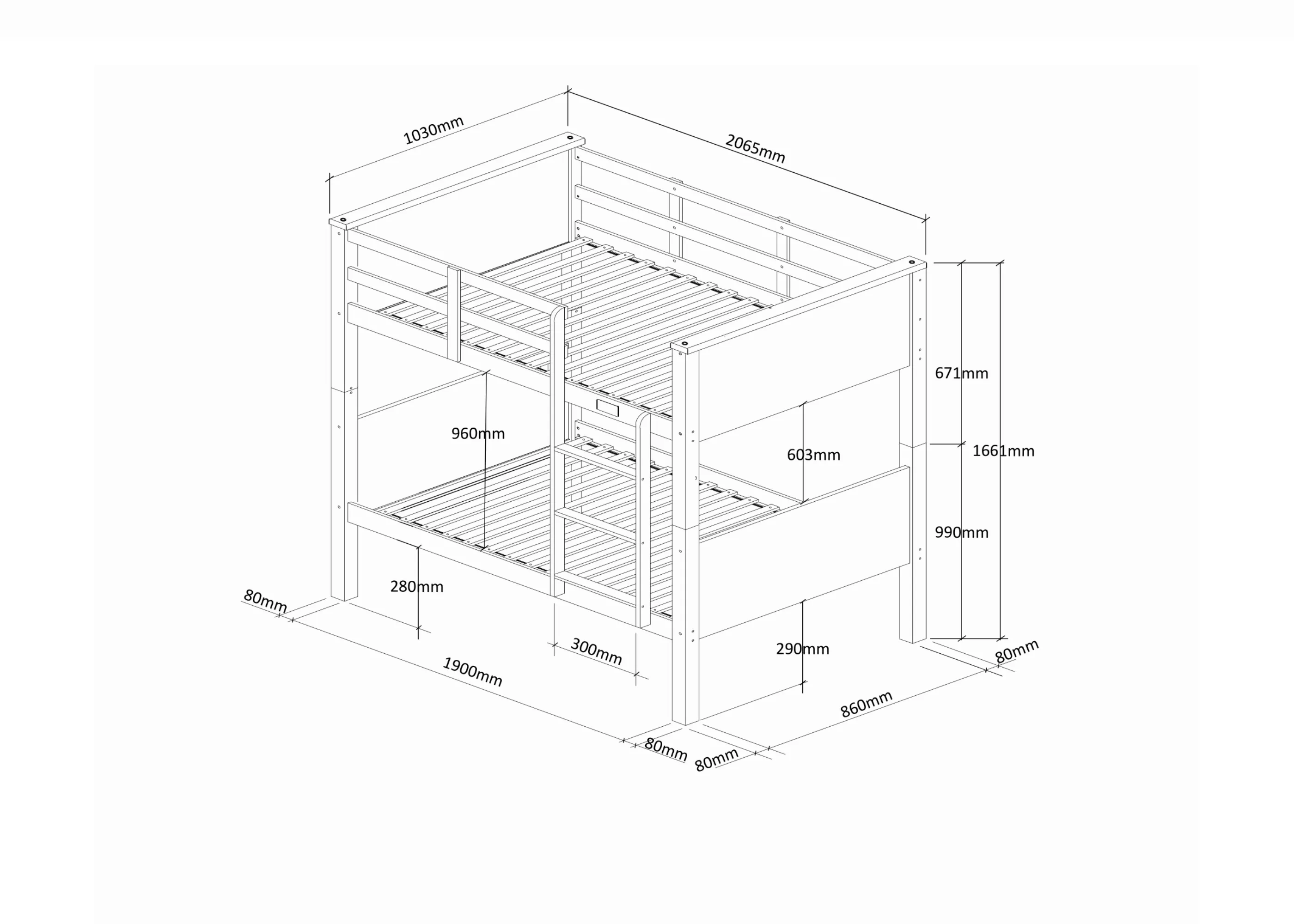 Langham Bunk Bed with Mattresses Bundle