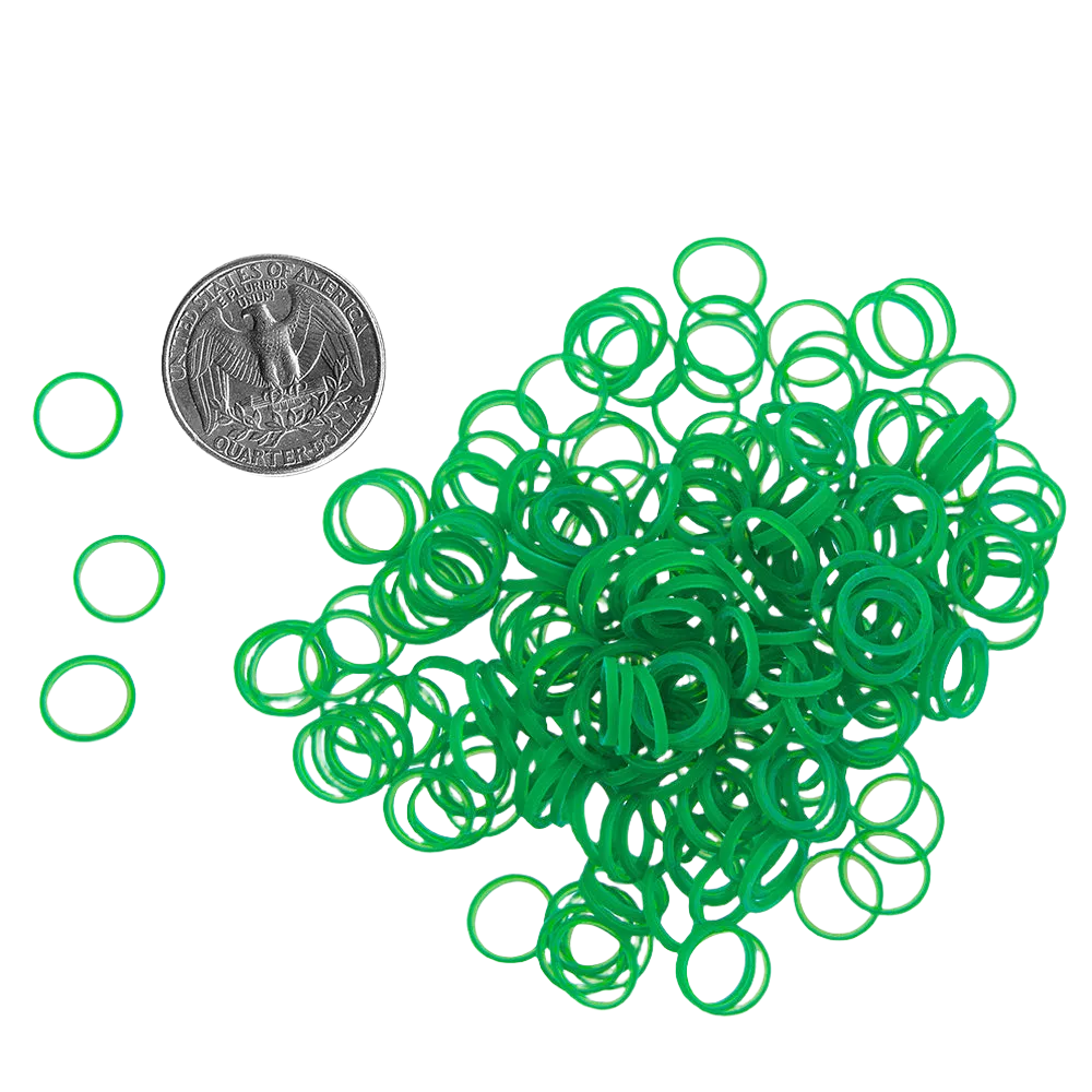 Latex Dog Hair Bands 5/16" Medium Weight Hot Green by PawMarks