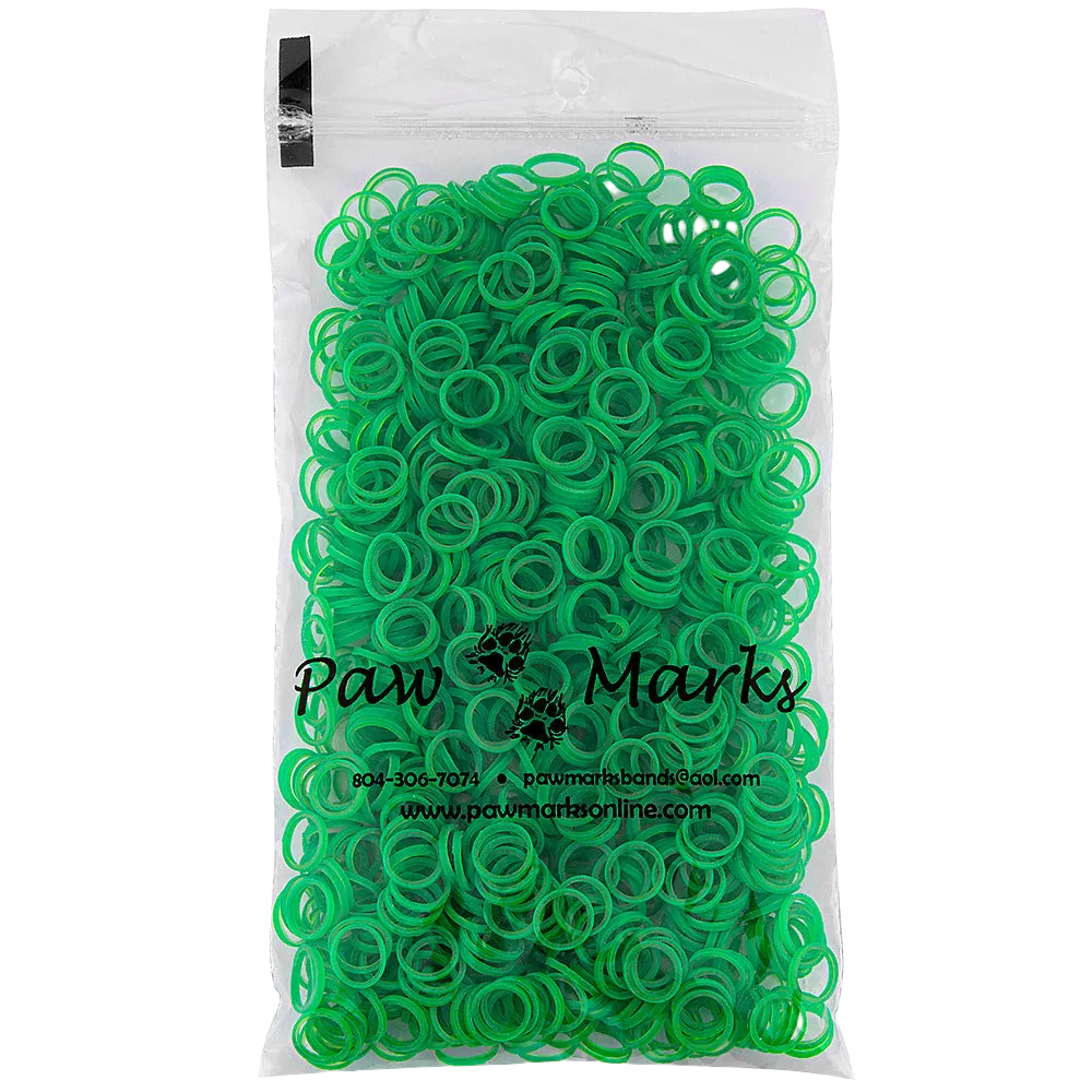 Latex Dog Hair Bands 5/16" Medium Weight Hot Green by PawMarks
