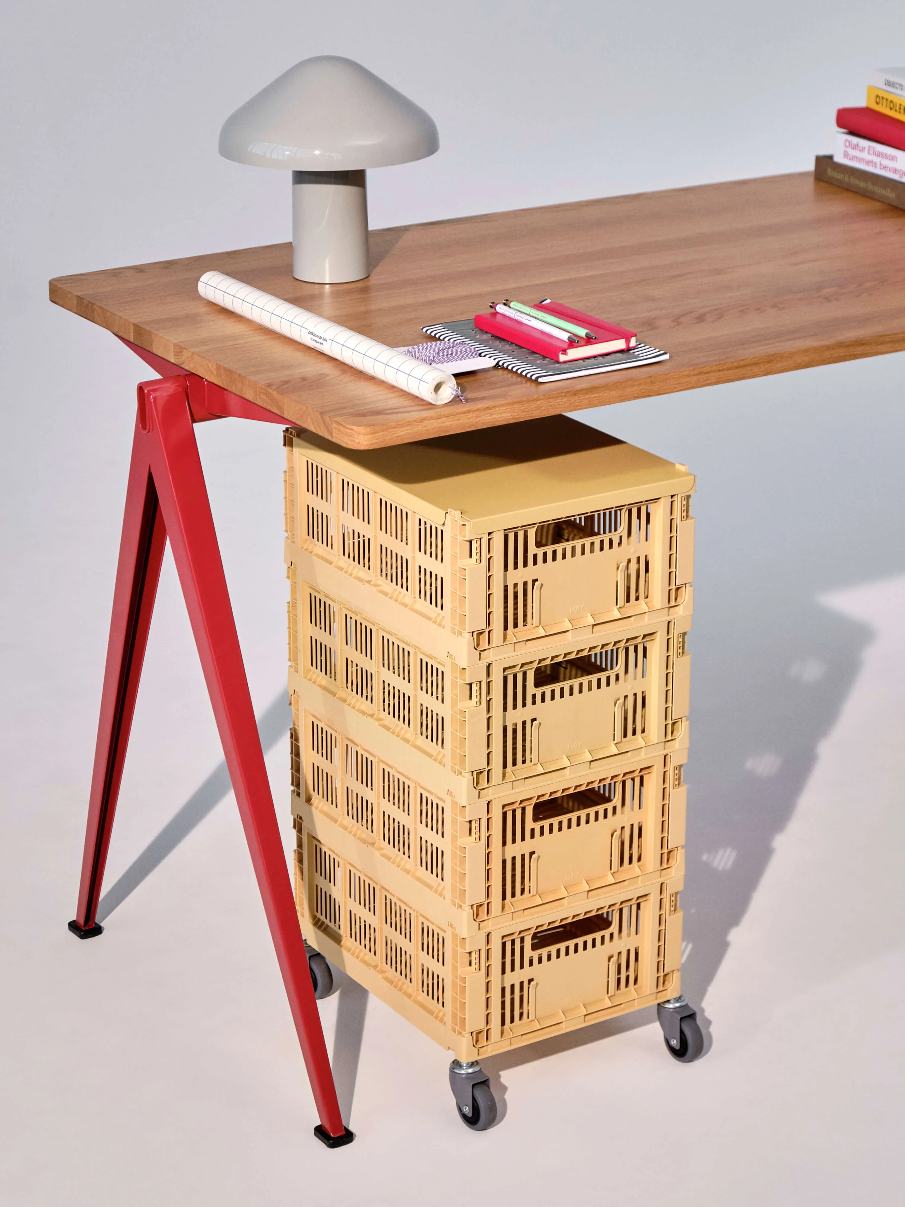 Lid for Colour Crate | Large | Off White | Powder Coated Steel | by HAY