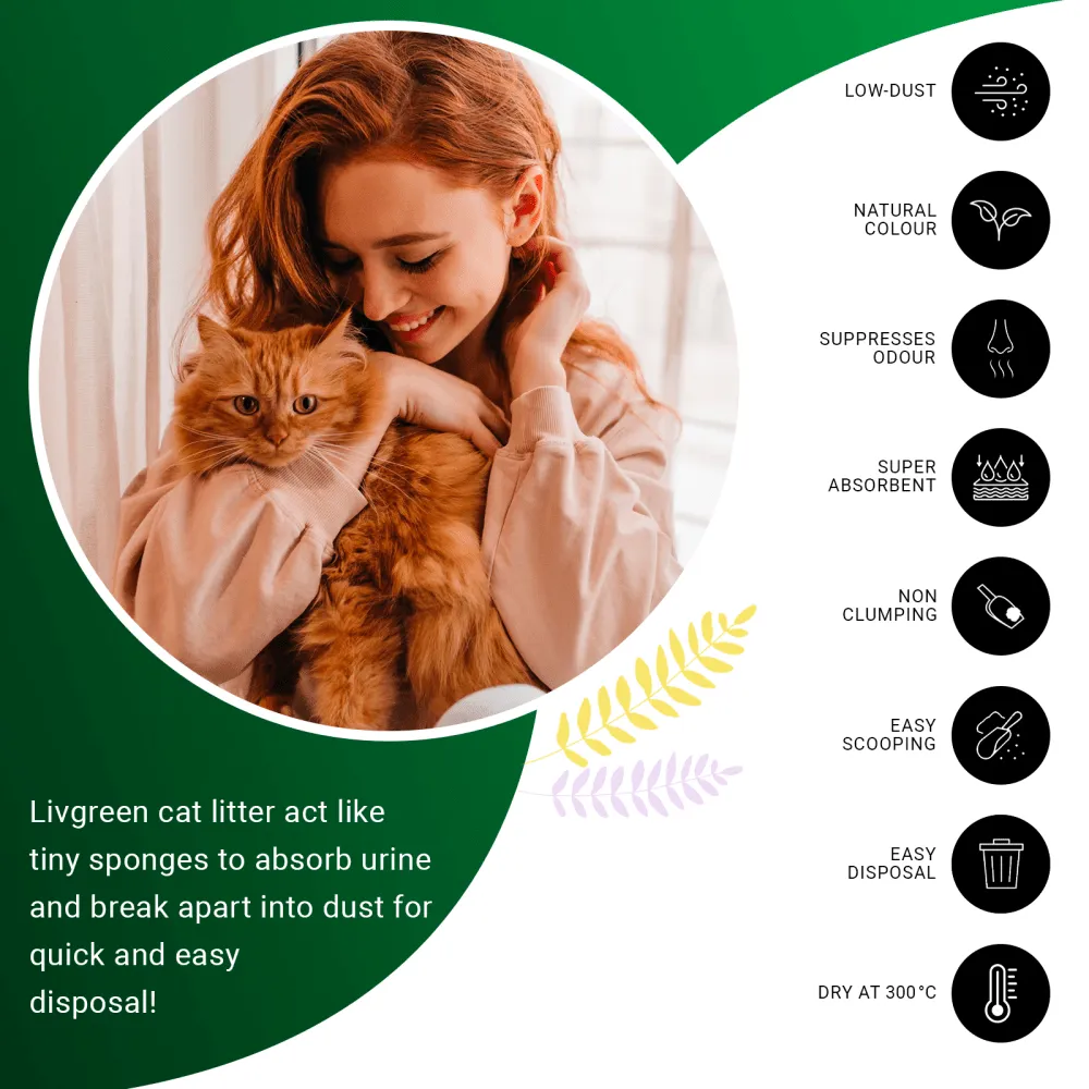 LivGreen Premium 3x Absorption Lavender Scented Cat Litter