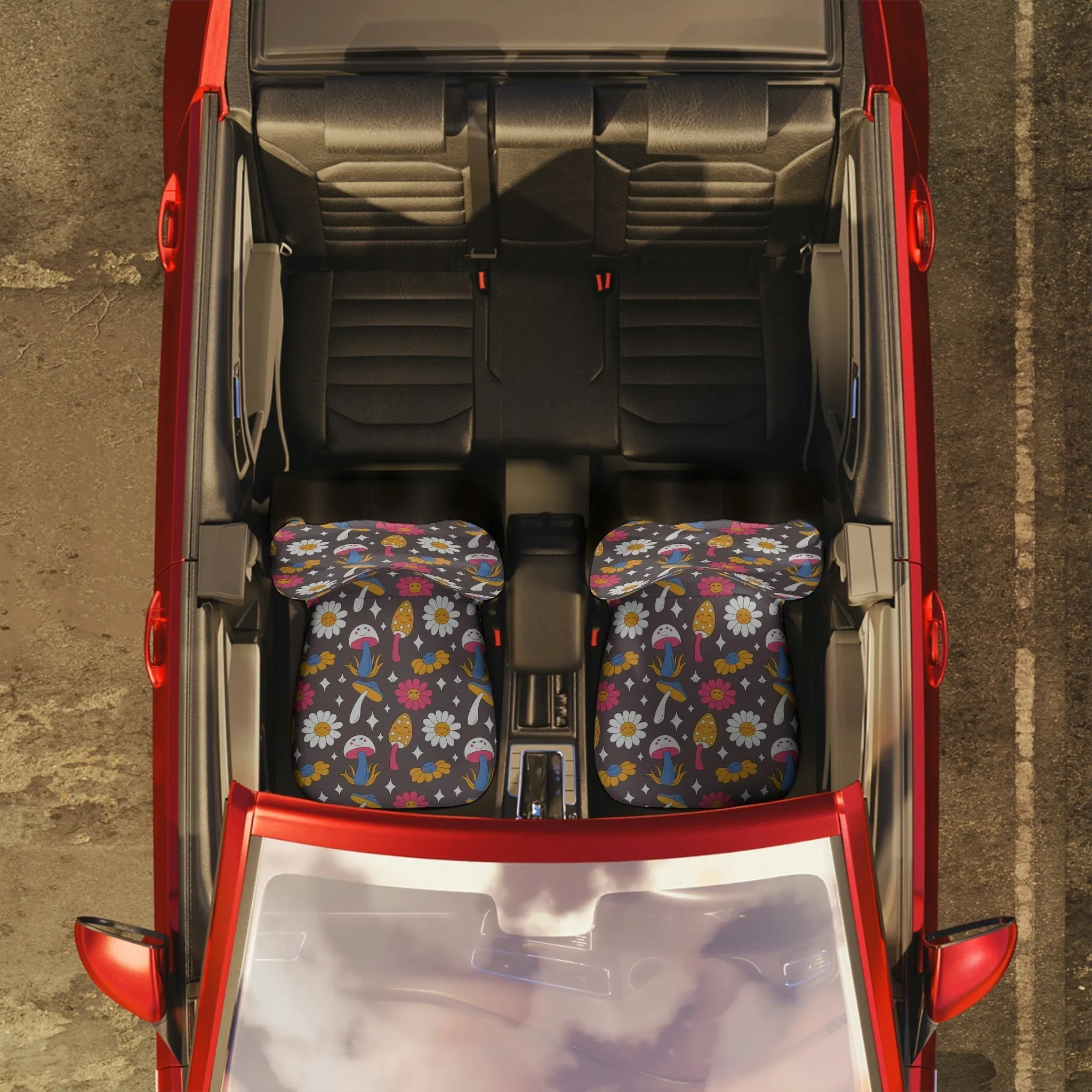 Mushroom Hippie Car Seat Cover