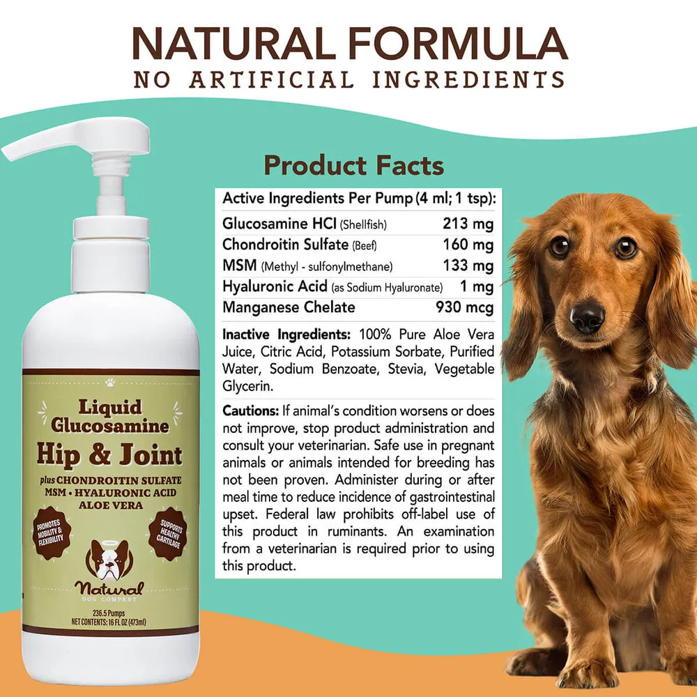 Natural Dog Company Hip & Joint (Liquid Glucosamine) Dog Supplements