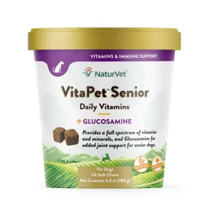 NaturVet VitaPet Senior Daily Vitamins plus Glucosamine 60 soft chews